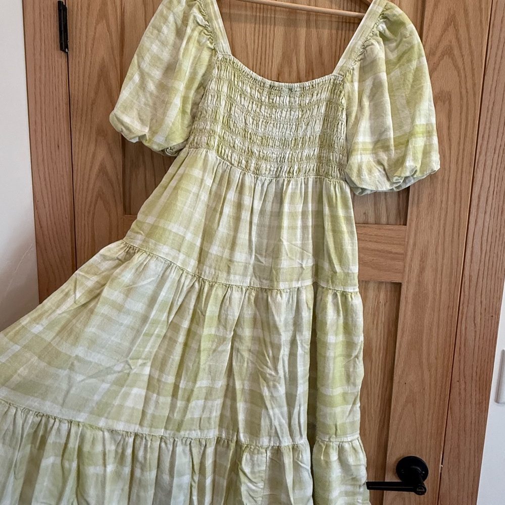 The Lullaby Club Light Green Plaid Maxi Dress - Picture 5 of 6